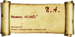 Nemes Aldó névjegykártya